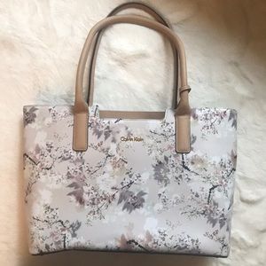Calvin Klein Saffiano Cherry Blossom Tote Bag